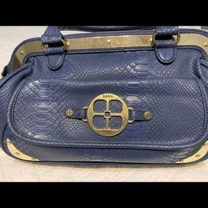 IMAN BLUE LEATHER HANDBAG